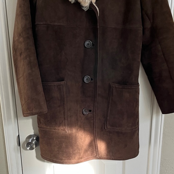 Vintage Lambskin penny lane suede shearling chocolate brown coat- medium - Picture 3 of 16